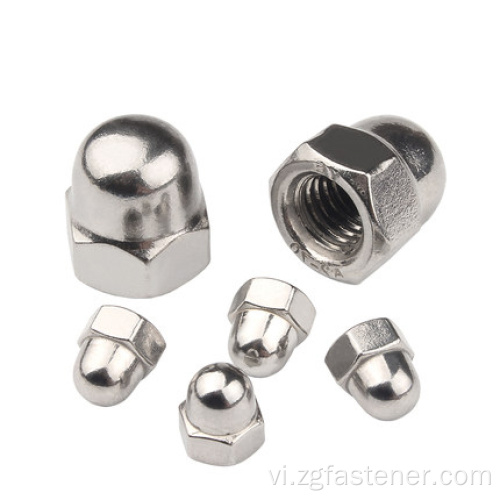 DIN1587 Thép không gỉ Acorn Hexagon Nuts M4M5M6M8 Hexagon hình vòm Nut dài